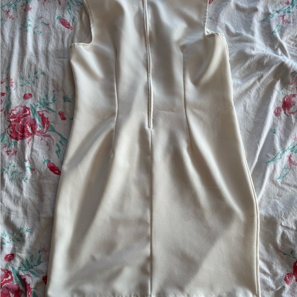 Vintage White Sleeveless Dress Jason Cody USA Size 10P 80s Fashion Waist Detail - Picture 4 of 5